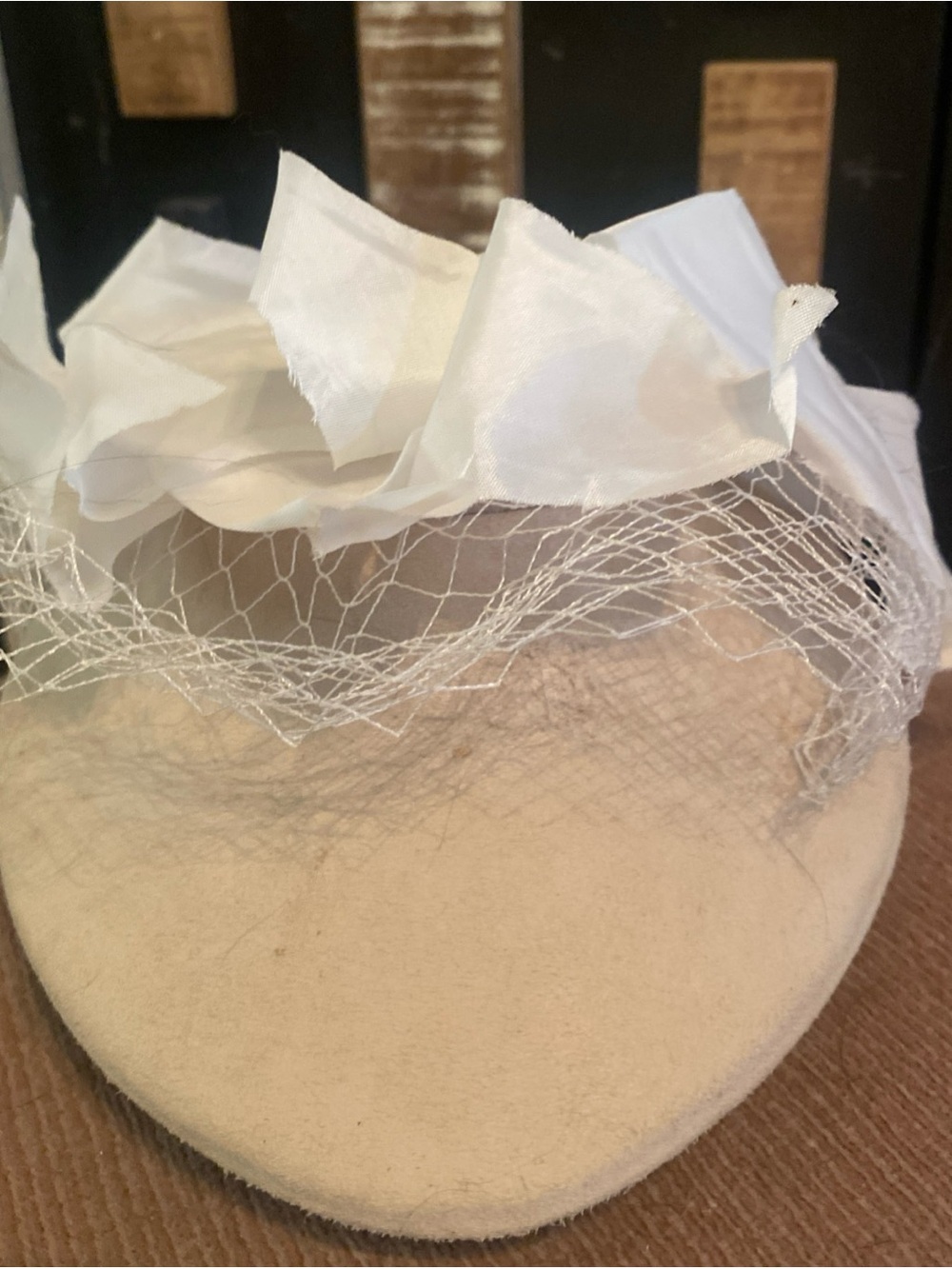 Vintage 1950s White Birdcage Veil - USA Union Made